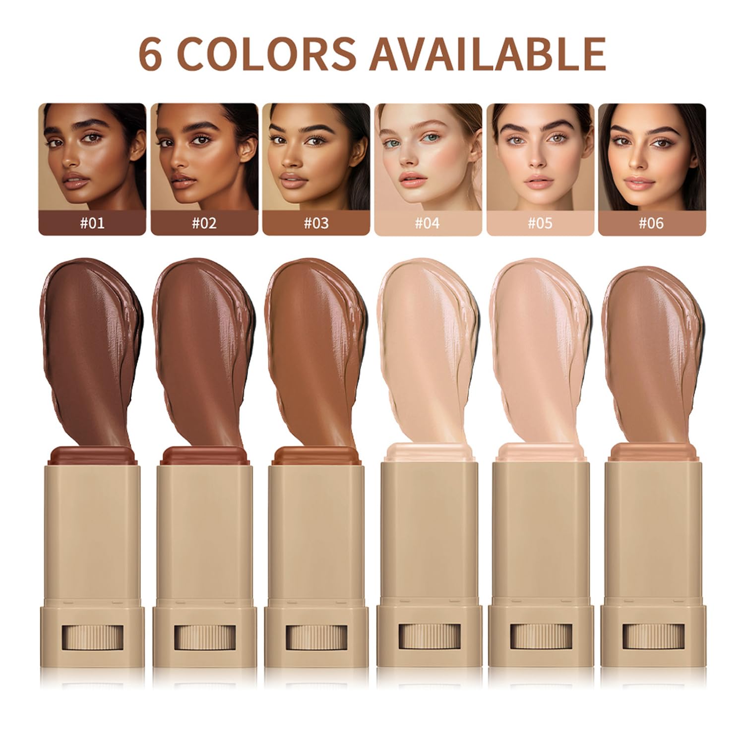 Covebalm Teinte Palette couleurs – convient à divers tons de peau.