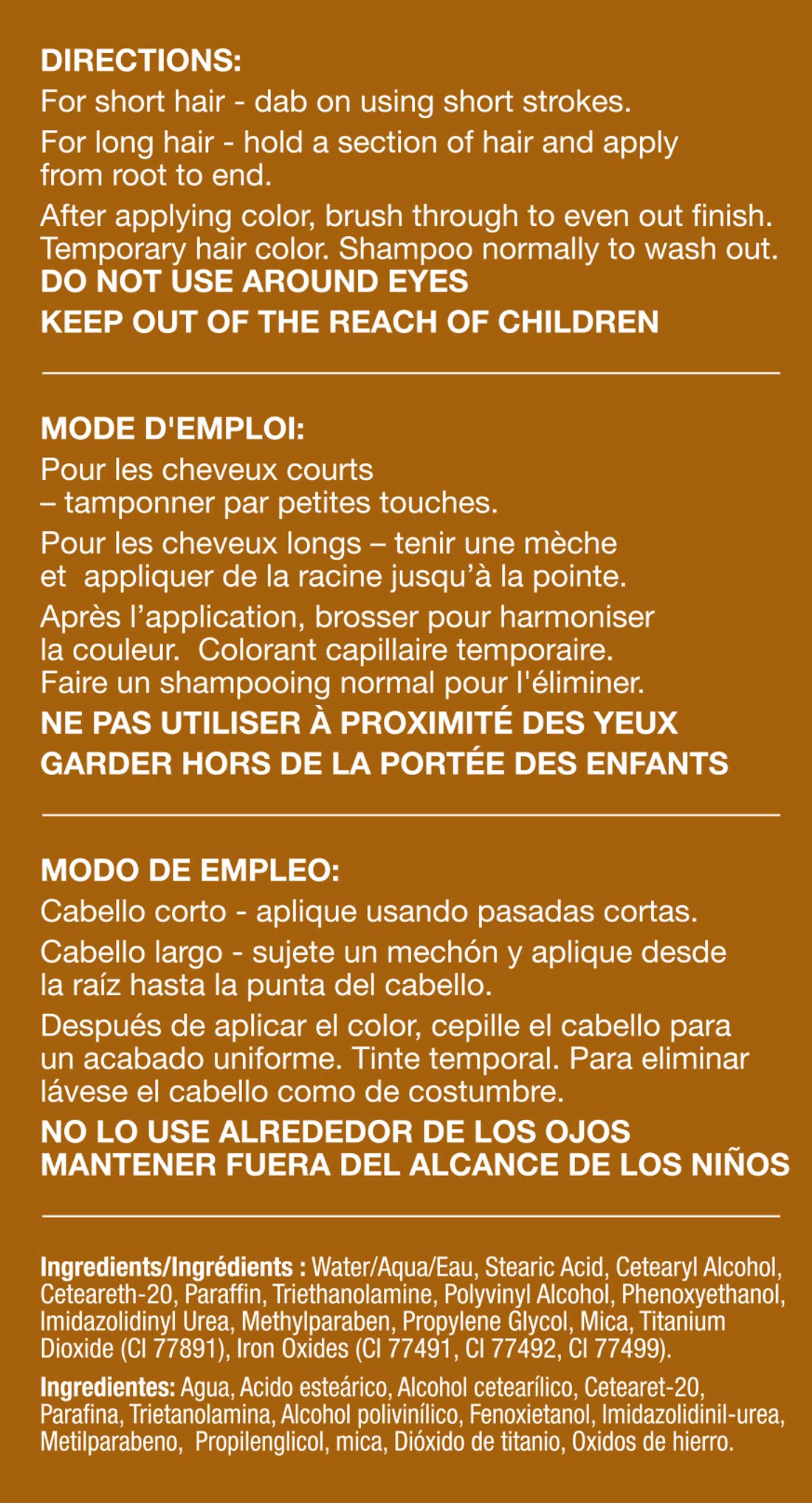 Cover Your Gray brosse-applicatrice-brun-moyen-pack-3: solution rapide sans eau pour cheveux gris