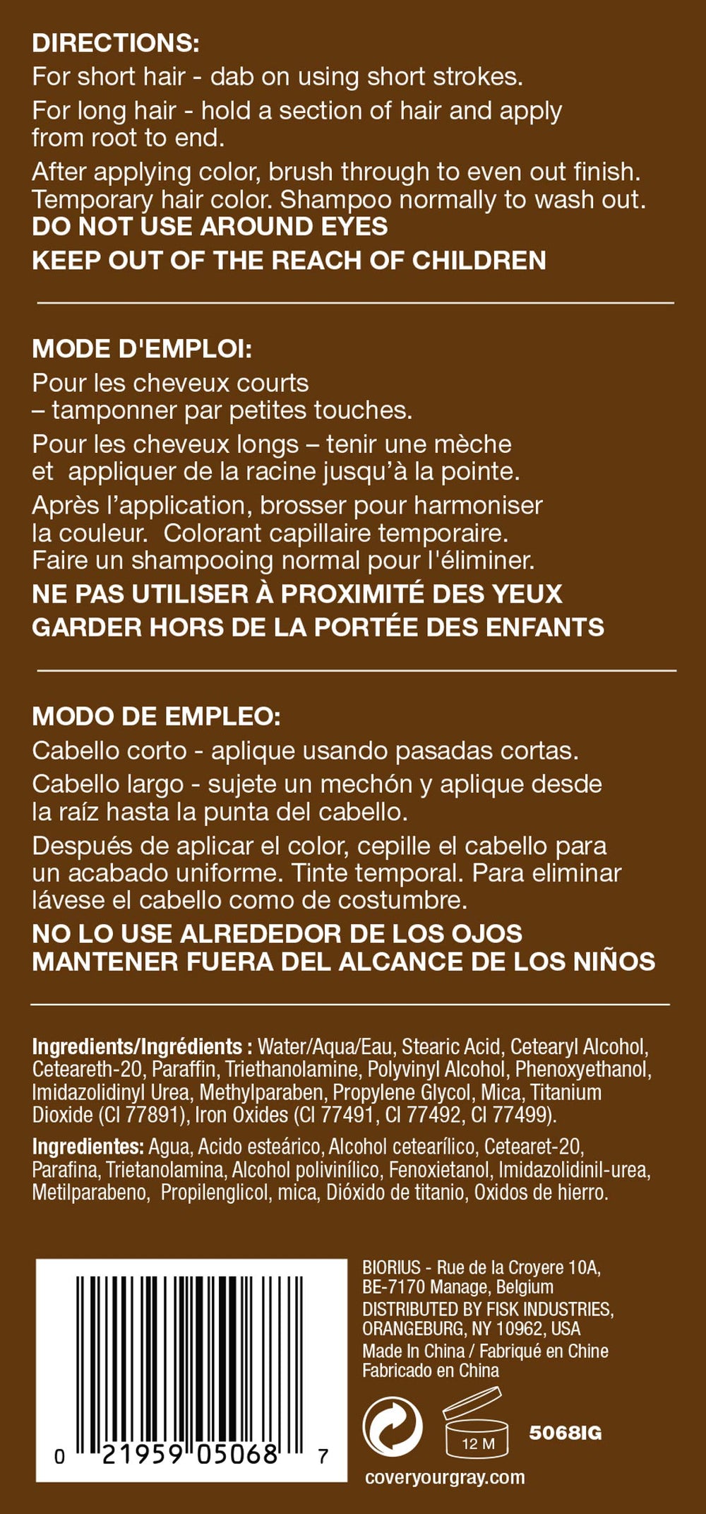 Cover Your Gray Brush-In Wand brun-foncé – application précise et sans eau.