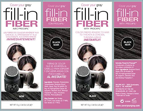 Cover Your Gray Pro Fill-In Fibers Procapil - Noir, texture densifiant l'apparence des cheveux.