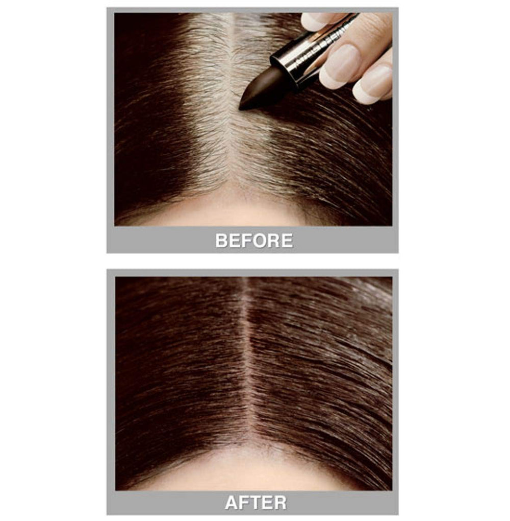 Application du bâton noir jais sur les racines pour couleur ciblée.