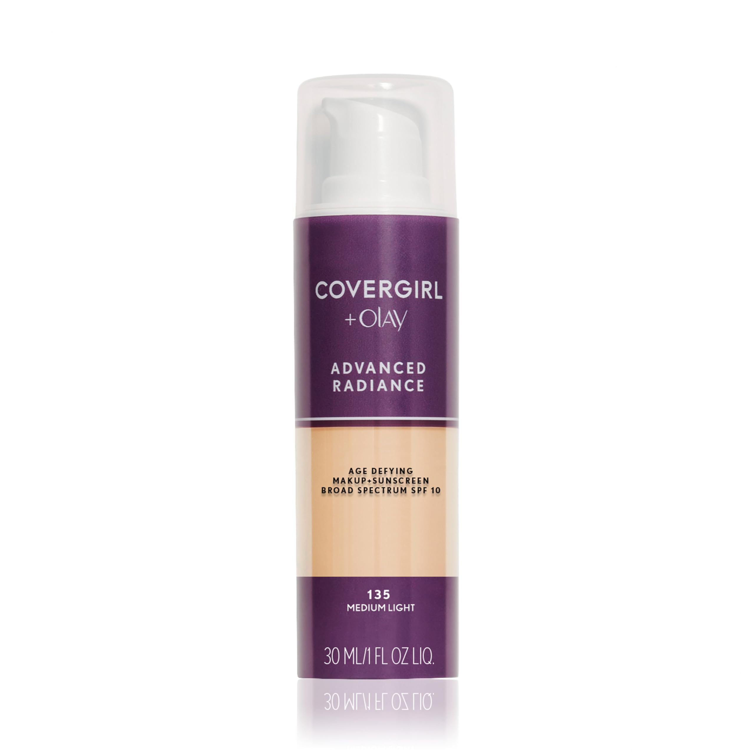 COVERGIRL Advanced Radiance: flacon pour une application homogène et peau lumineuse.