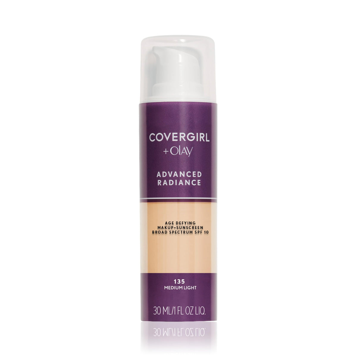 COVERGIRL Advanced Radiance: flacon pour une application homogène et peau lumineuse.