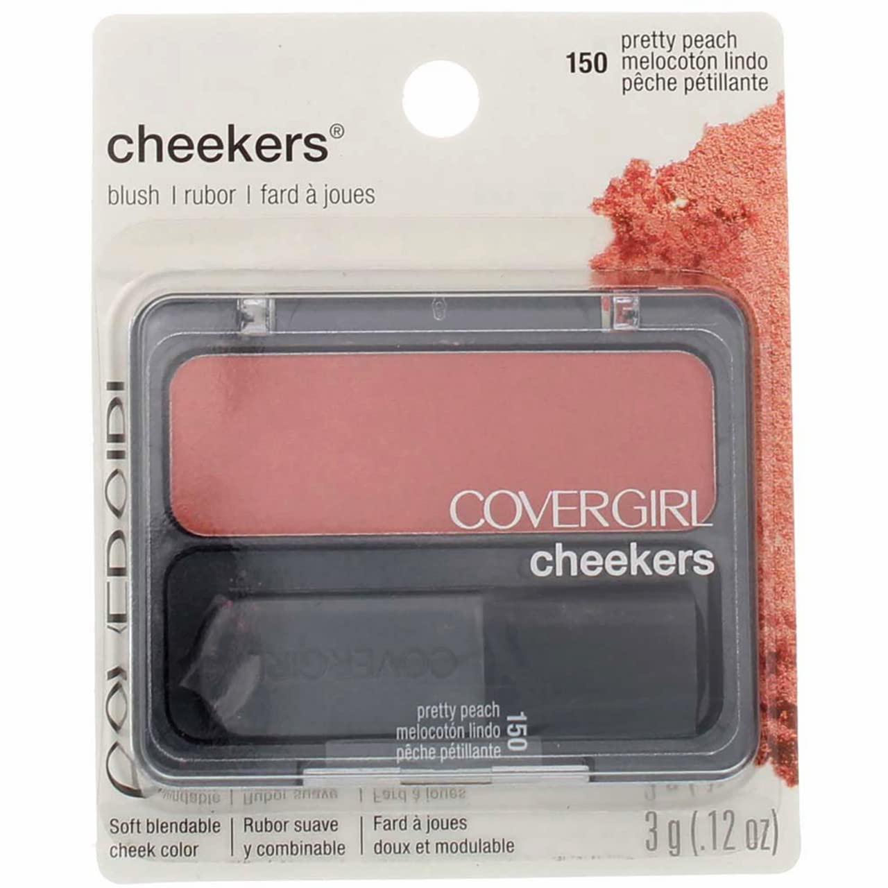 CoverGirl Cheekers Pretty Peach dans un mini-compact pour retouches rapides