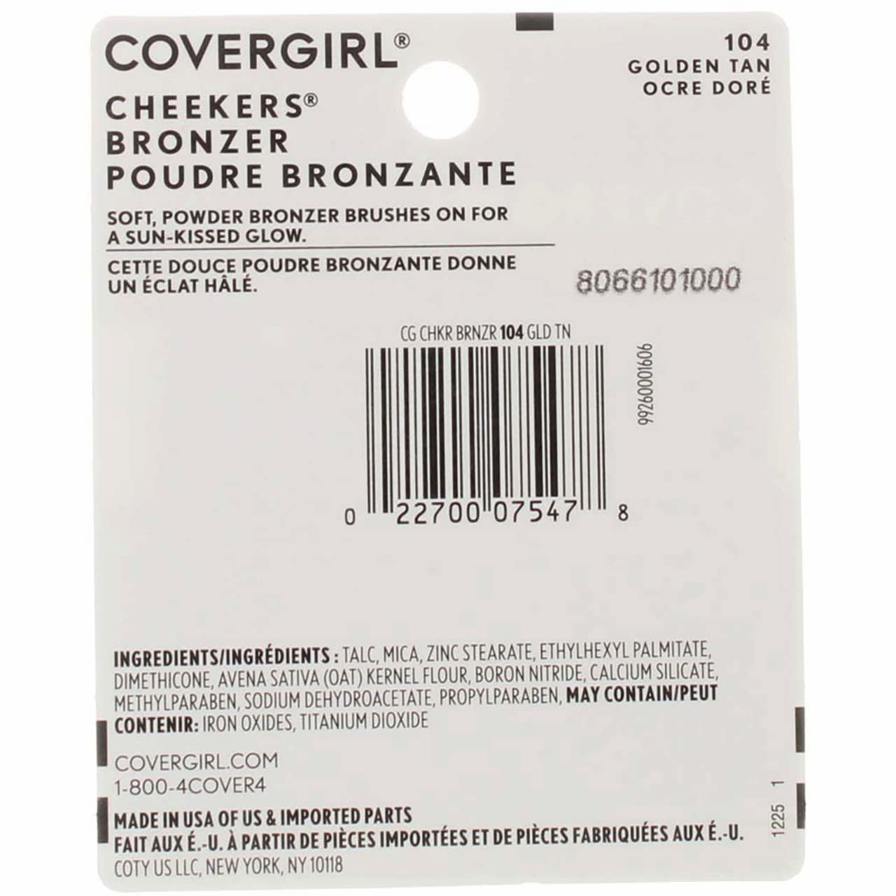 COVERGIRL Cheekers bronzer 104, application souple pour un rehaussement progressif.