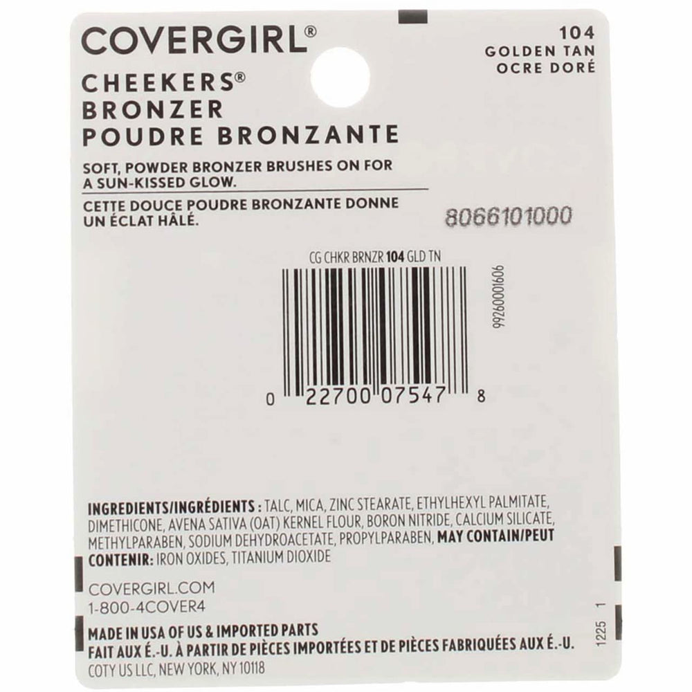 COVERGIRL Cheekers bronzer 104, application souple pour un rehaussement progressif.