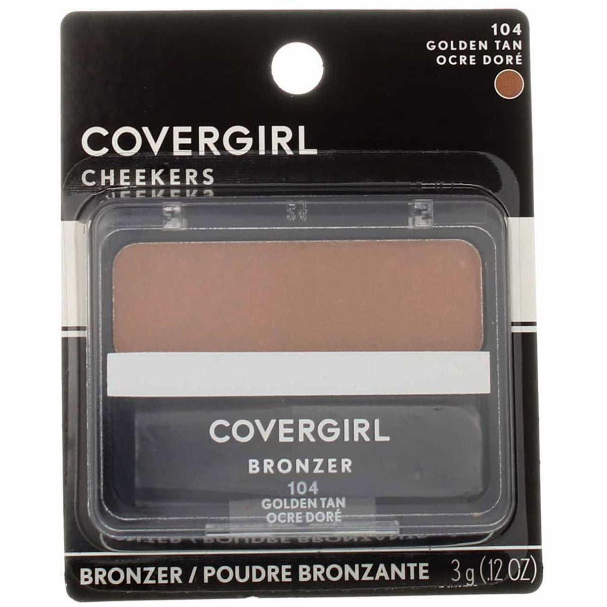 COVERGIRL Cheekers bronzer 104 teinte dorée, texture poudre lisse pour une couleur naturelle et durable.