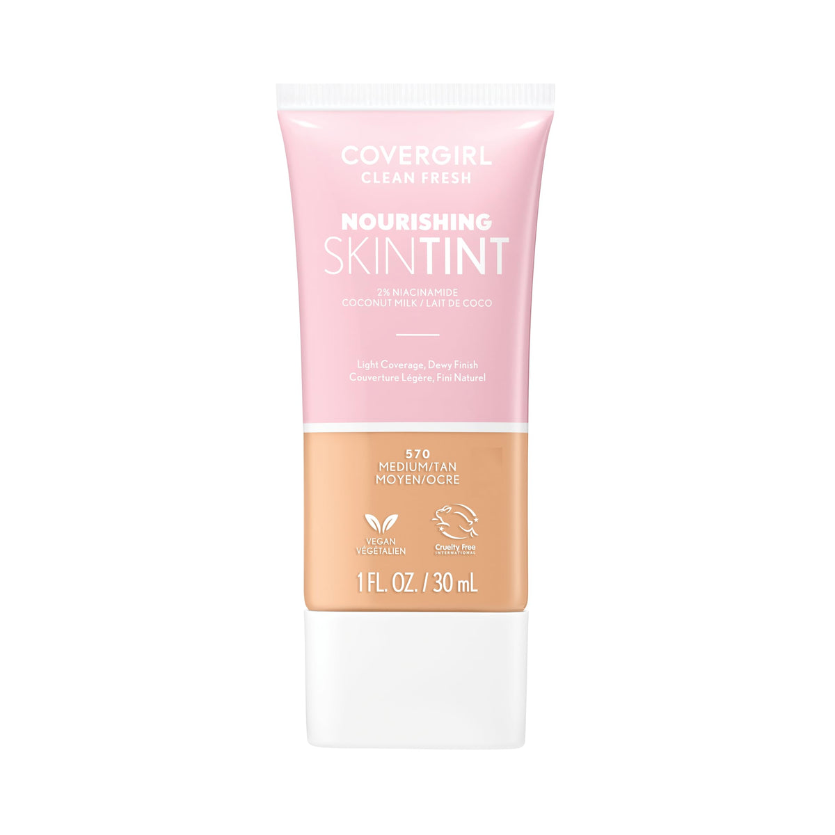 CoverGirl Clean Fresh Skin Tint bouteille montrant le fini naturel.