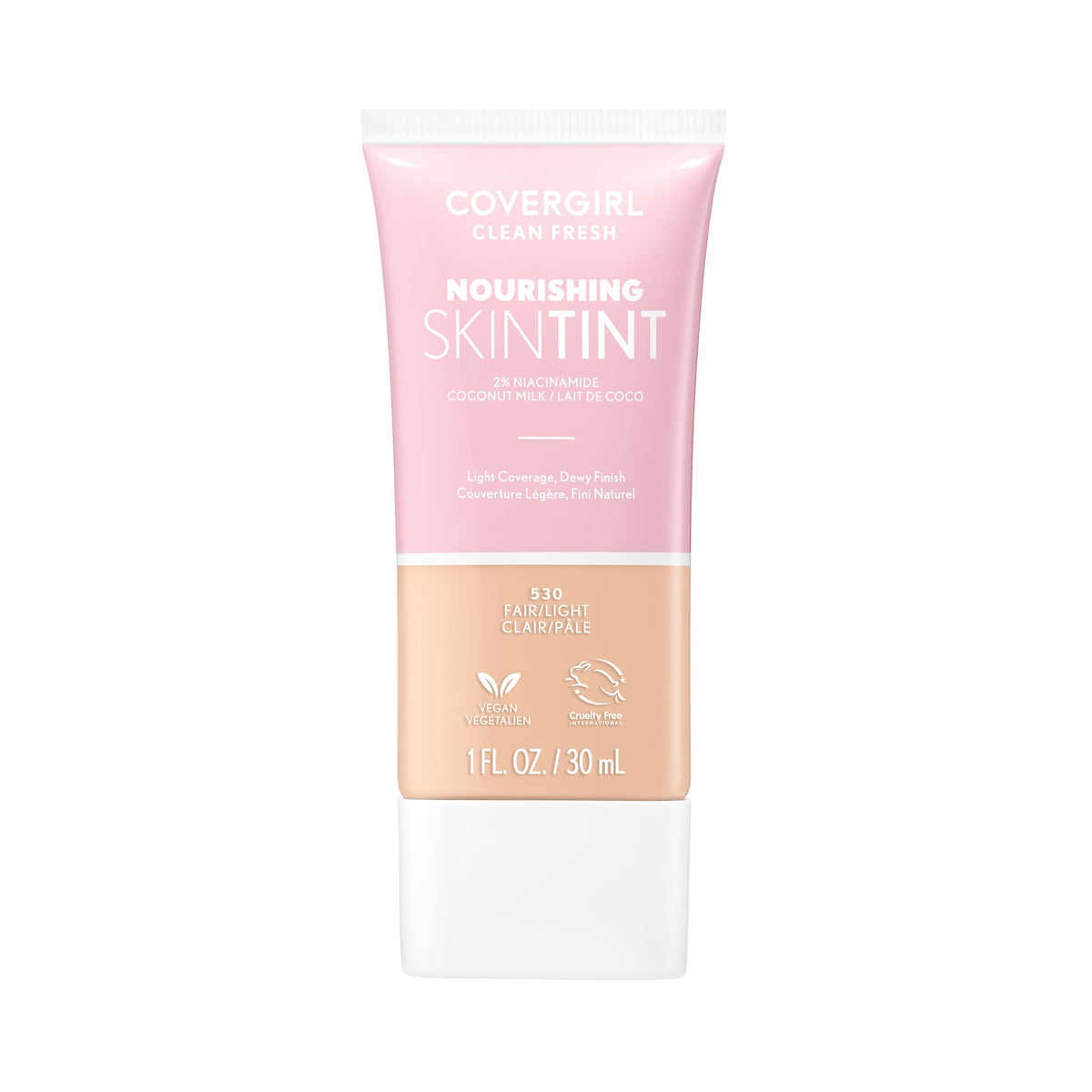 COVERGIRL Clean Fresh Skin Tint en bouteille, texture légère pour teint uniforme.