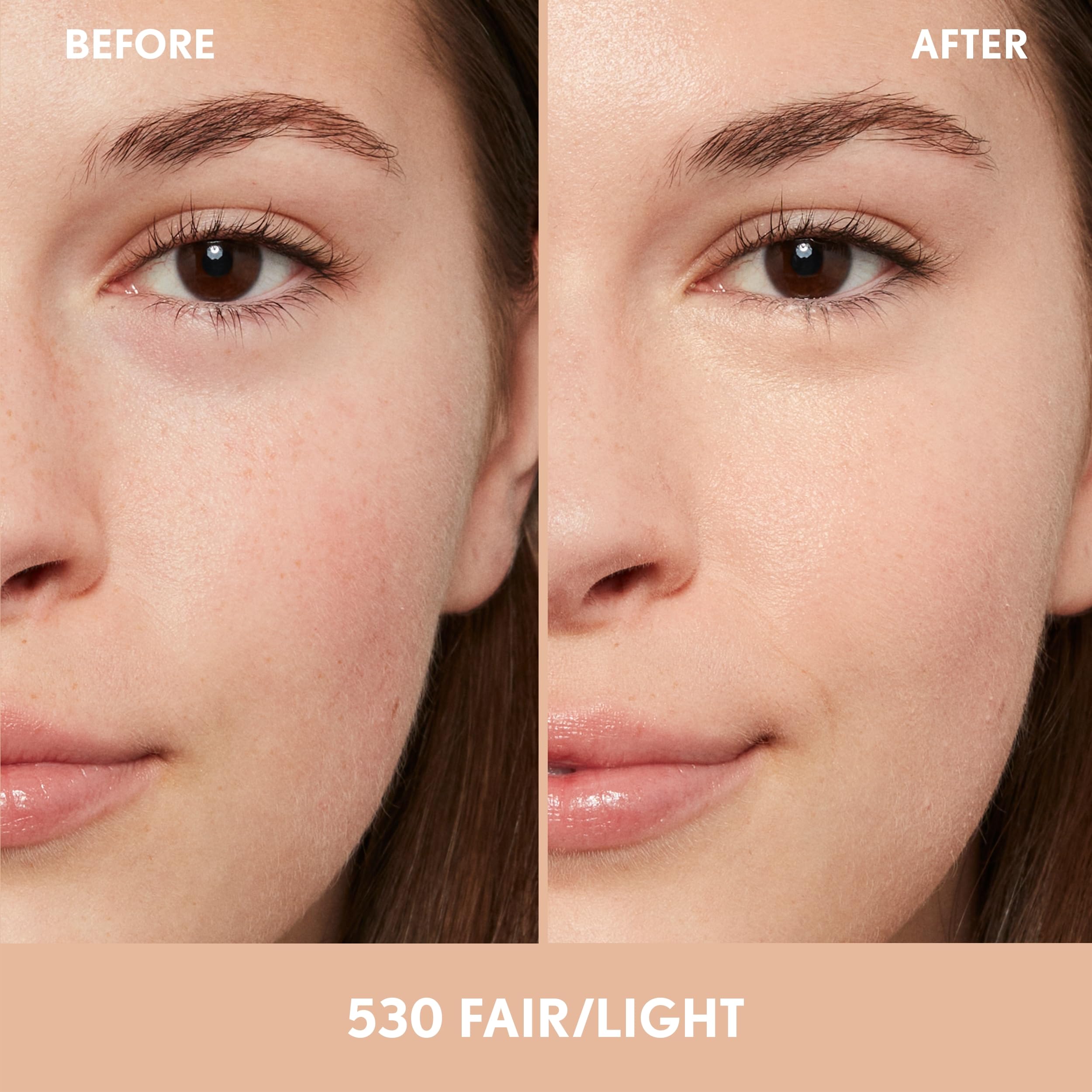 Teinte 520 Fair/Light COVERGIRL appliquée, éclat subtil.