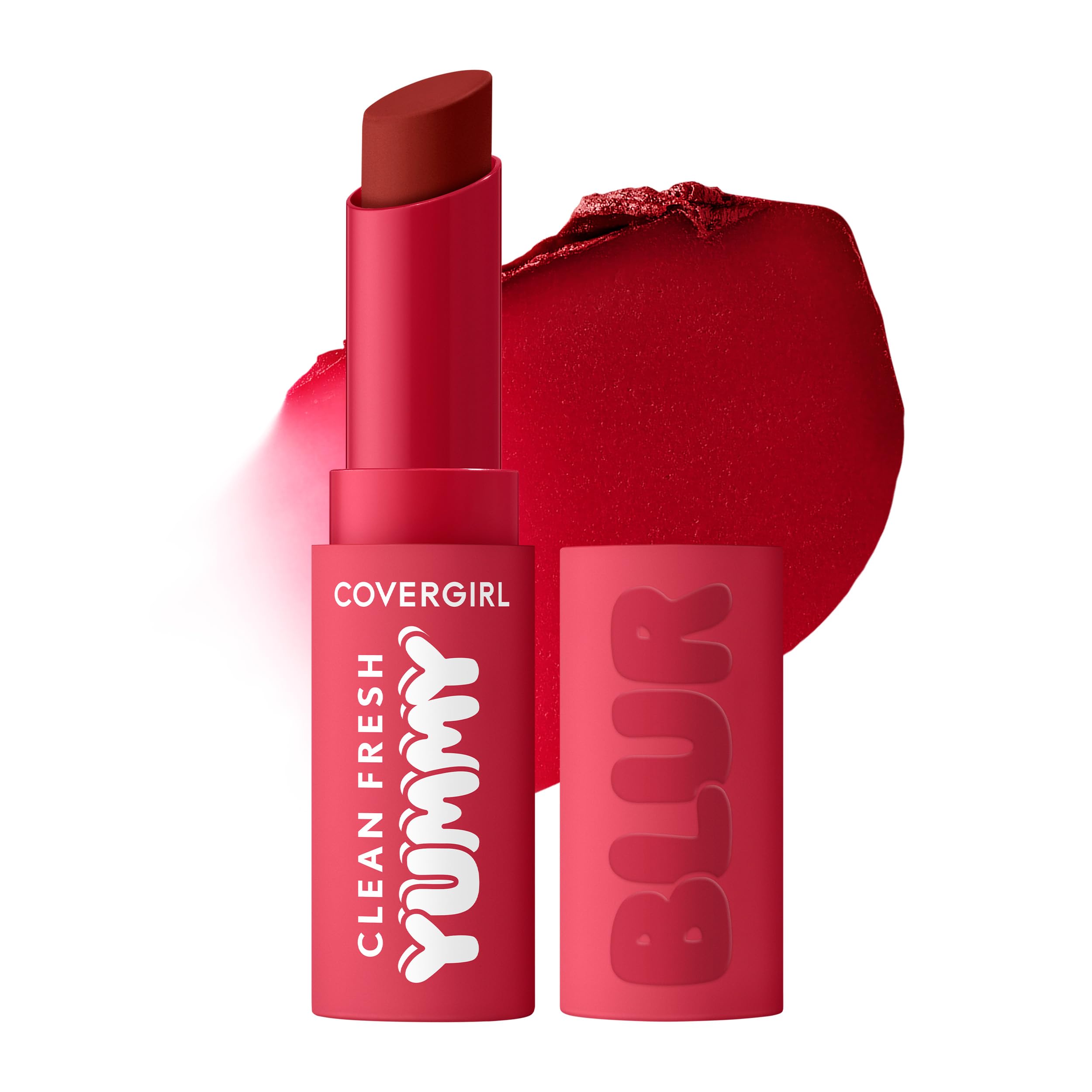 COVERGIRL Clean Fresh Yummy Blur Lipstick avec flou des contours et teinte grenade douce sur les lèvres
