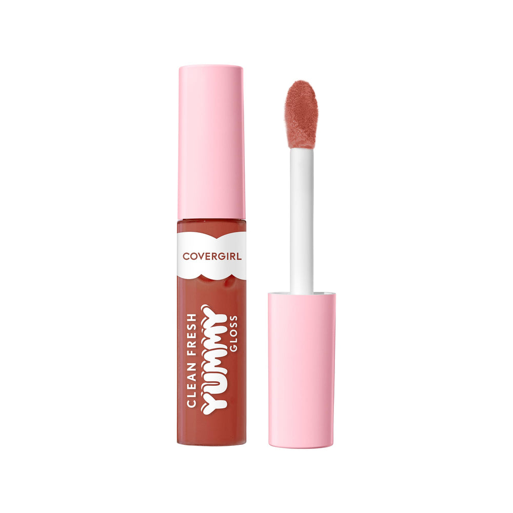 COVERGIRL Clean Fresh Yummy Gloss Sunset Skies sur flacon, hydratation instantanée et éclat.