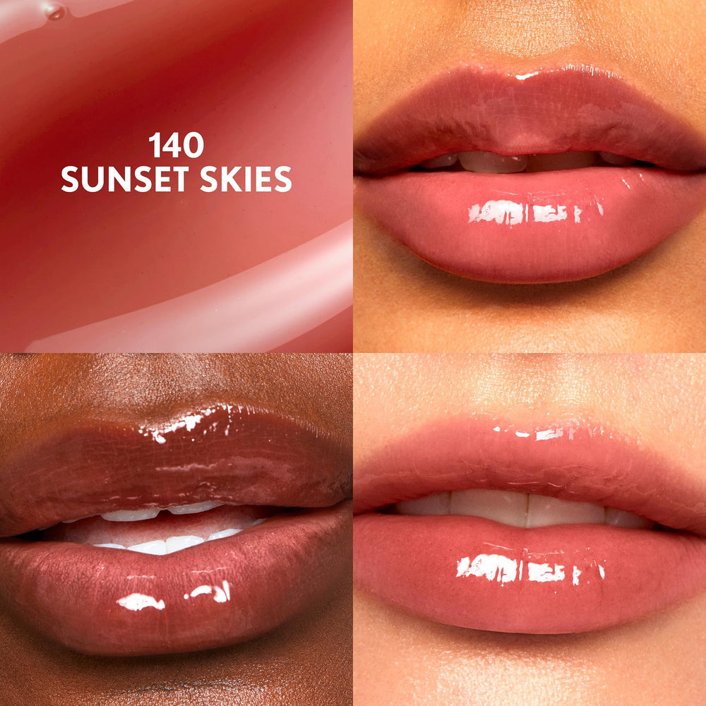 Texture glassy du COVERGIRL Yummy Gloss sur les lèvres pour un fini lisse.