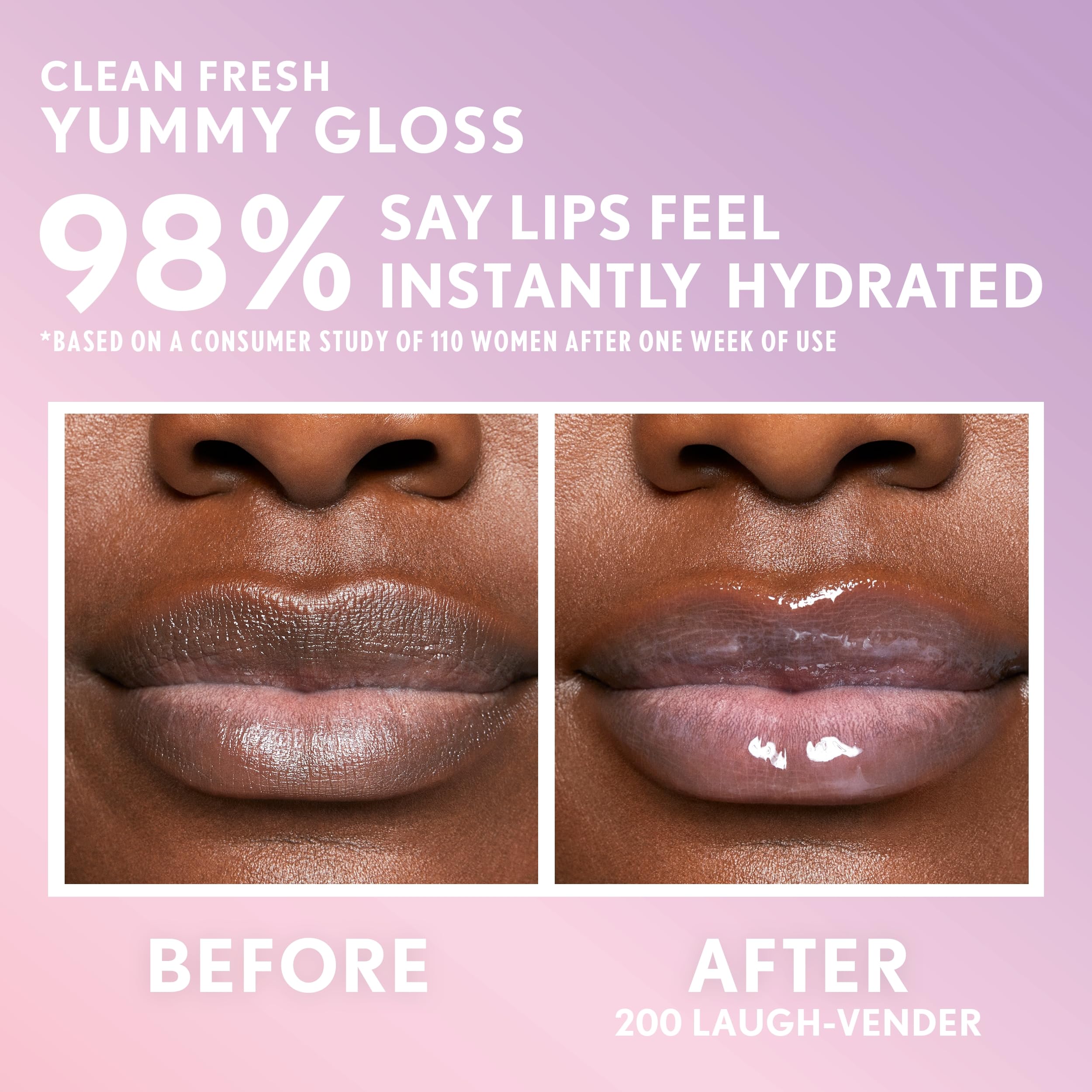 COVERGIRL Clean Fresh Yummy Gloss – teinte Laugh-Vender, effet brillant naturel sur les lèvres.