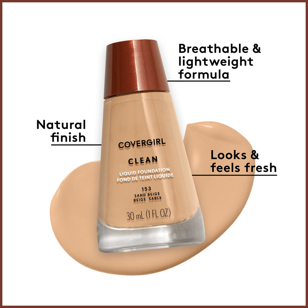 COVERGIRL Clean Makeup, texture légère et fluide prête à être appliquée facilement.
