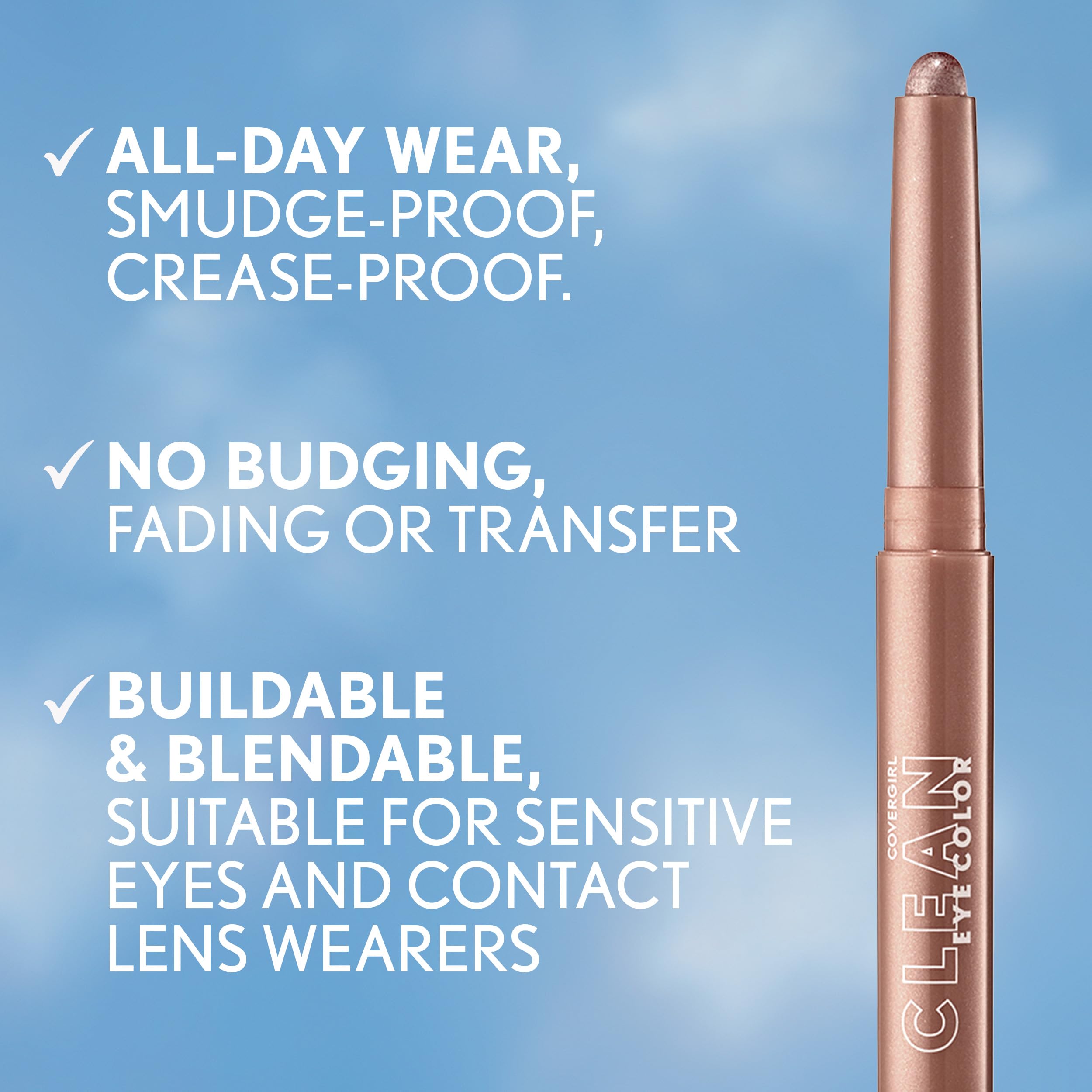 CoverGirl Rose Copper, testé ophtalmologiquement pour les yeux sensibles et porteurs de lentilles.