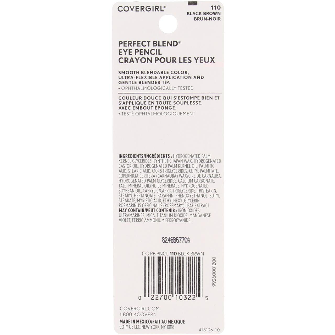 COVERGIRL Mélange Parfait Crayon Yeux noir-brun estompe facile grâce à l'embout, pour trait des yeux ou ombre.