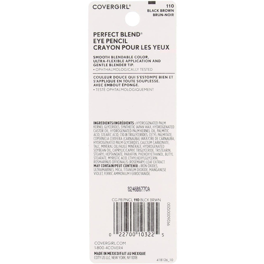COVERGIRL Mélange Parfait Crayon Yeux noir-brun estompe facile grâce à l'embout, pour trait des yeux ou ombre.