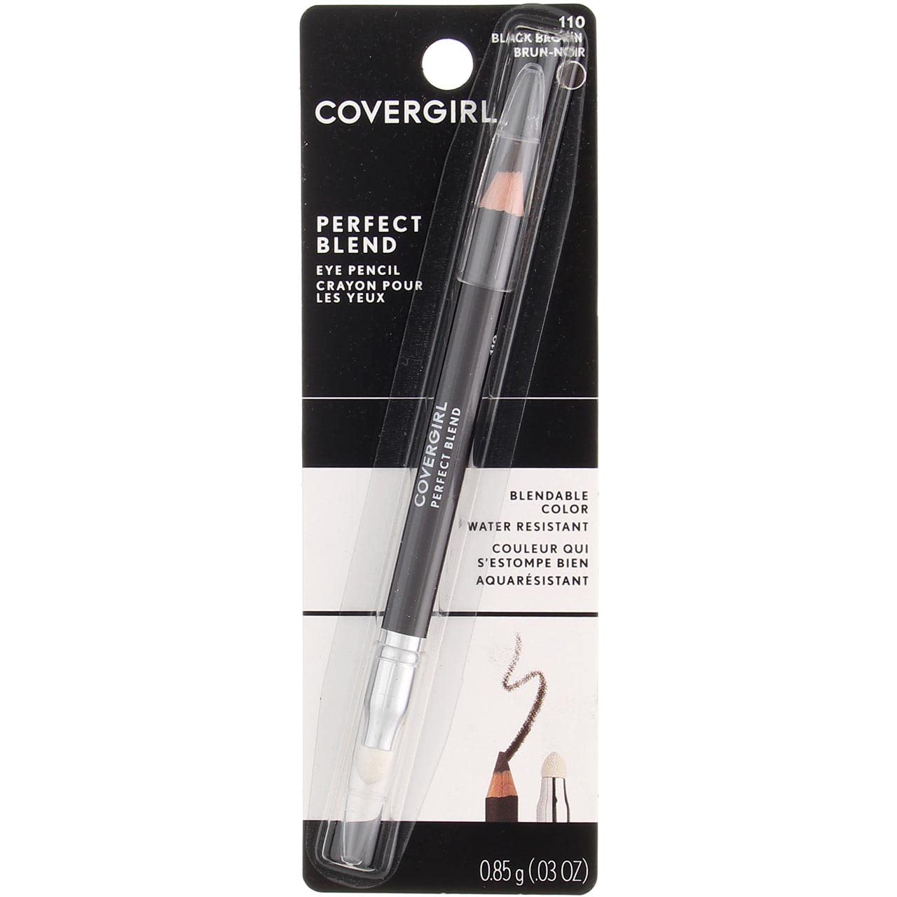 COVERGIRL Mélange Parfait Crayon Yeux noir-brun métallique offrant un regard défini et durable.