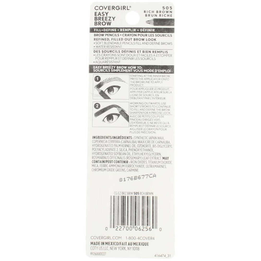 Kit CoverGirl Easy Breezy Brow avec taille-crayon pour retouches sourcils.
