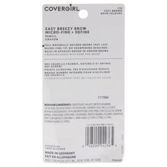 Sourcils COVERGIRL, brosse intégrée pour estomper et obtenir un fini naturel.