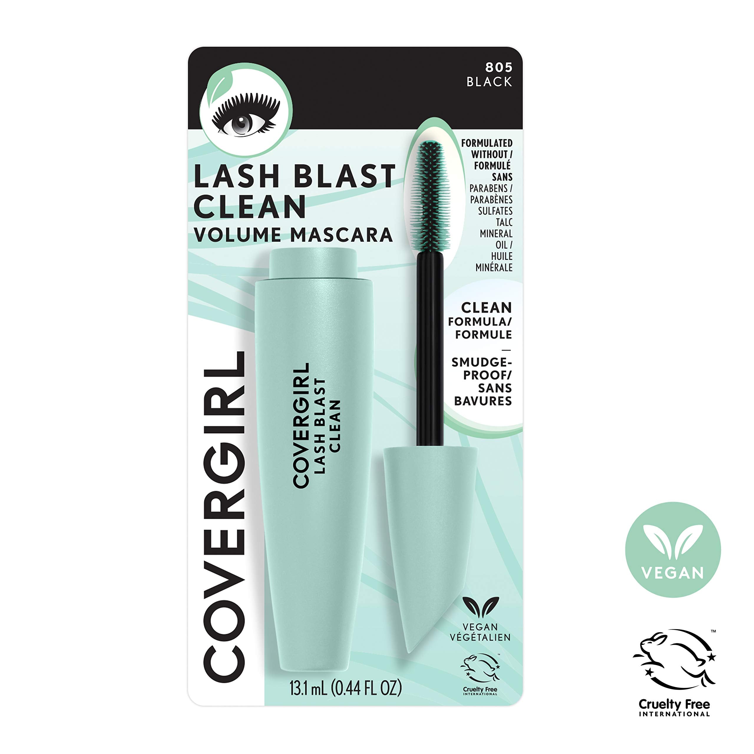 CoverGirl Lash Blast Clean Volume Mascara — huiles d'argan et marula pour nourrir les cils.