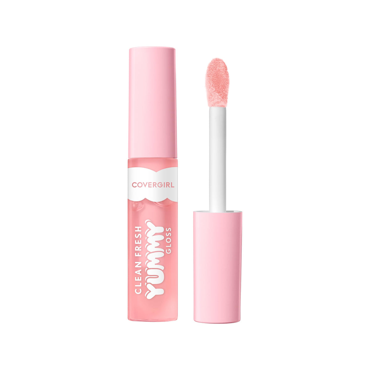 COVERGIRL lip gloss sur lèvres brillantes et hydratées, effet glassy.