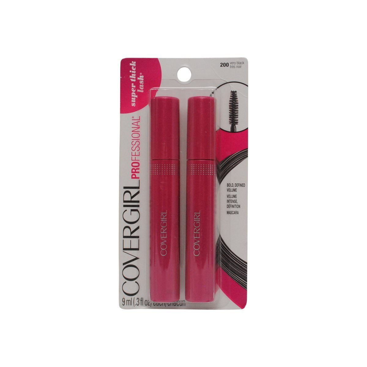 Covergirl Mascara professionnel 3-en-1 – brosse epaisse pour un volume immediat.