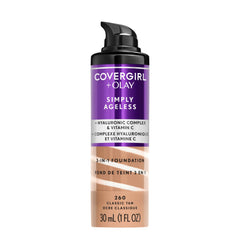 CoverGirl & Olay Simply Ageless flacon pompe avec teinte bronze classique, fini mate.