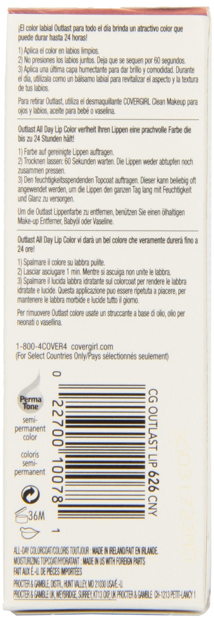 CoverGirl Outlast All Day Lipcolor Canyon 626 – fini brillant et hydratant