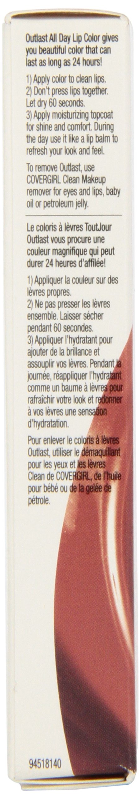 CoverGirl Outlast All Day Lipcolor Canyon 626 – couleur fidèle et résistance aux baisers