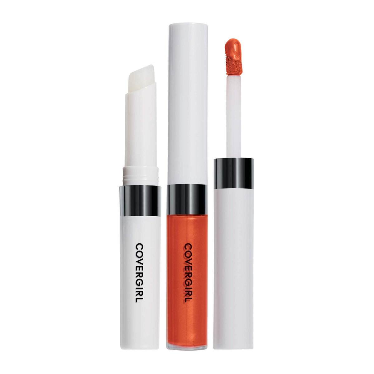 COVERGIRL OUTLAST couleur rouge dans la bouteille, tenue longue durée possible.