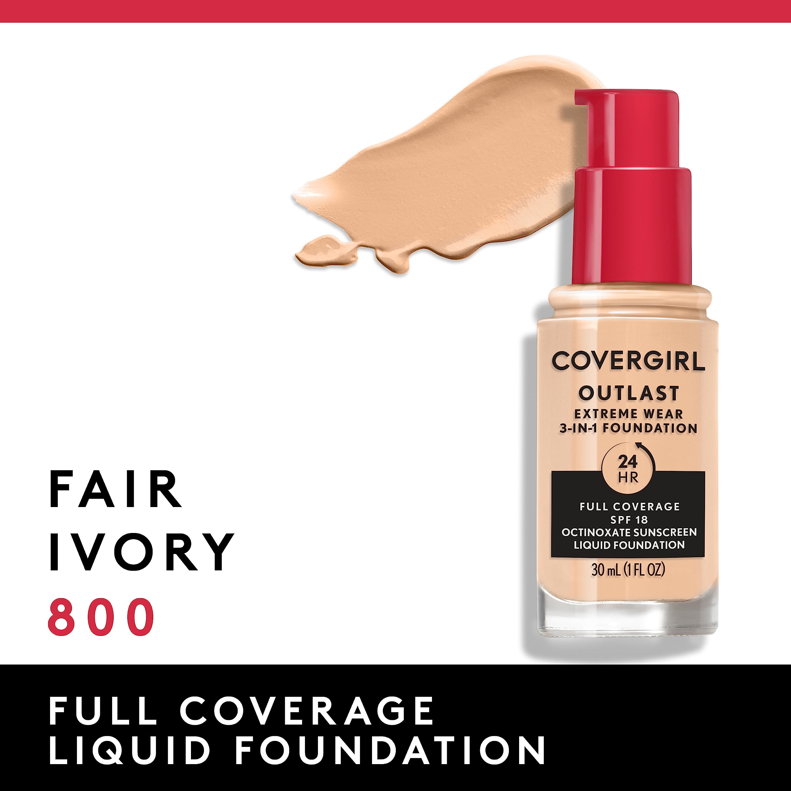 Étiquette SPF 18 sur le produit, protection légère contre les éléments.