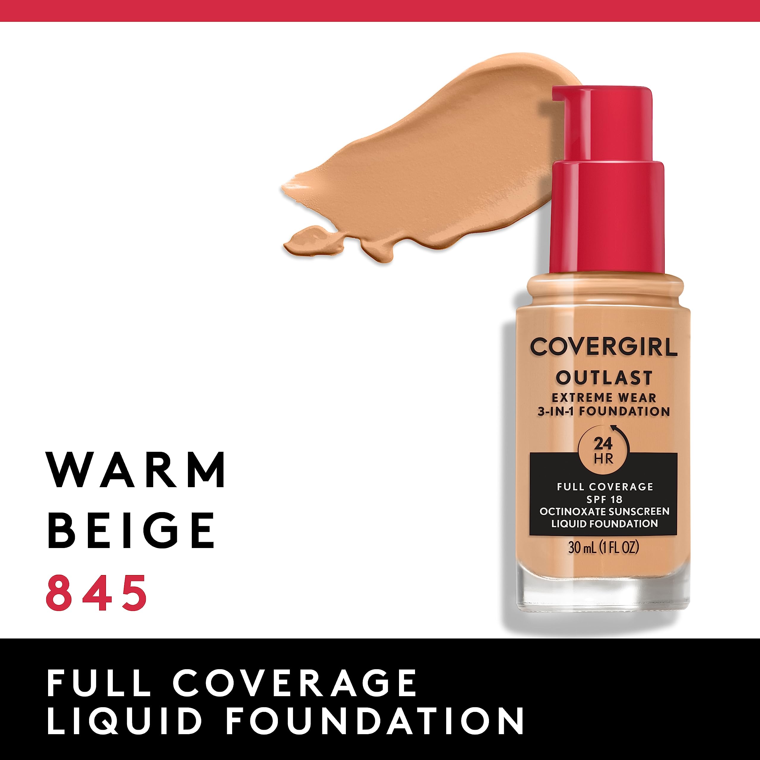 Protection SPF 18 intégrée au fond Covergirl Outlast, idéale au quotidien
