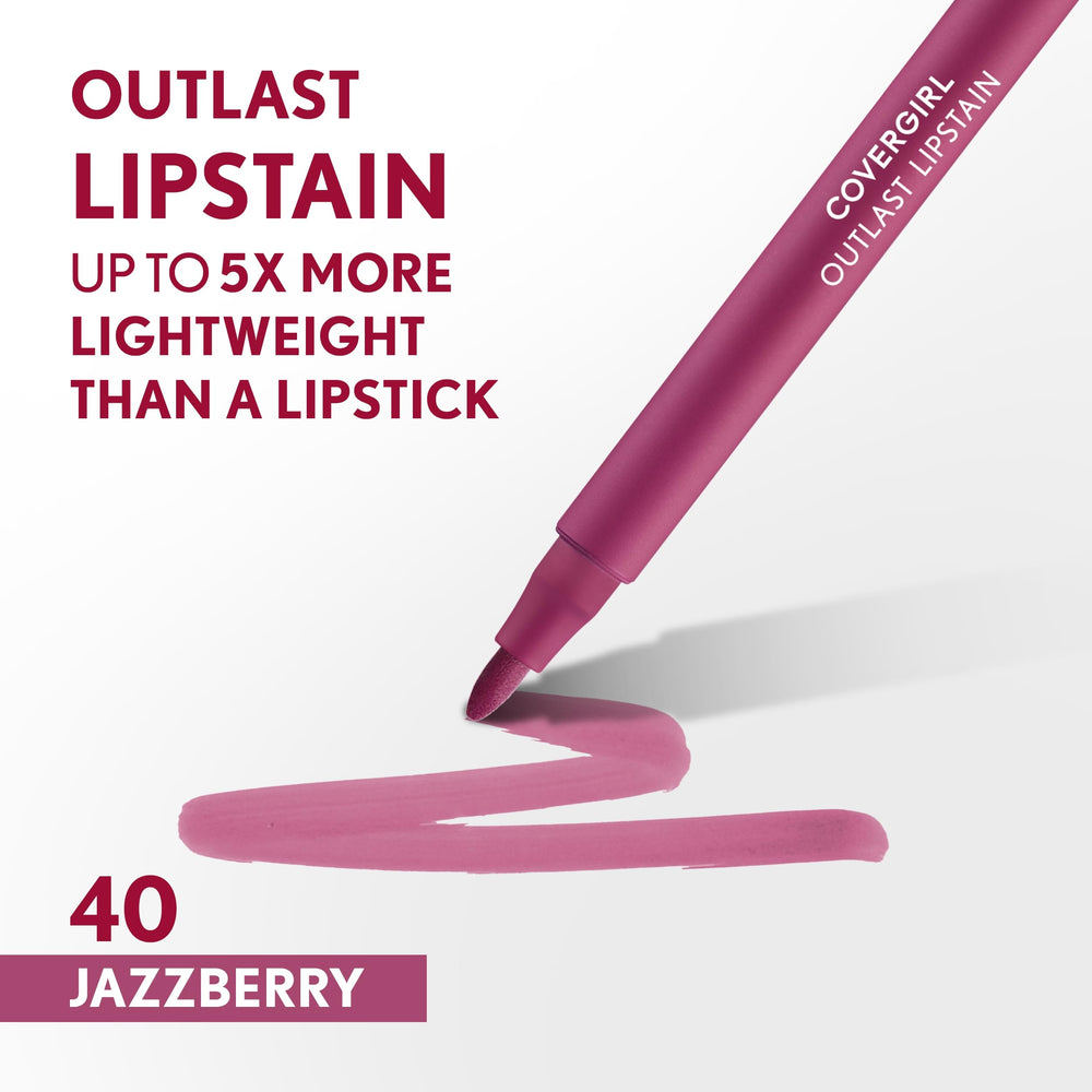 Fini satin velouté offert par le LipStain Jazzberry CoverGirl.