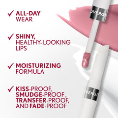 COVERGIRL Outlast teinte sur les lèvres montrant la couleur durable.