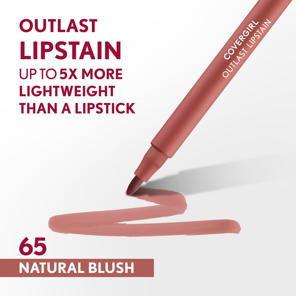 Covergirl Outlast, teinte 65 Naturel Doux, éclaire les lèvres sans dessèchement.