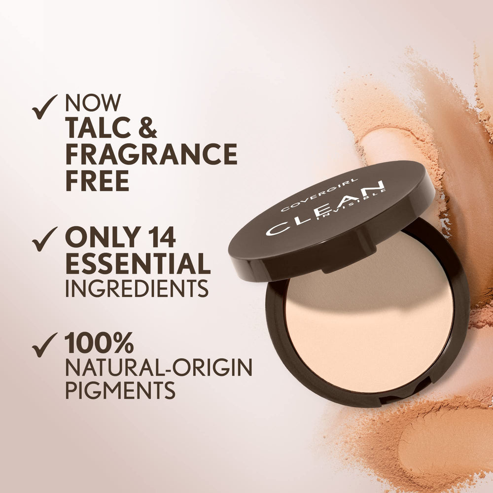 Covergirl poudre invisible sur peau: fini satiné et contrôles des brillances.