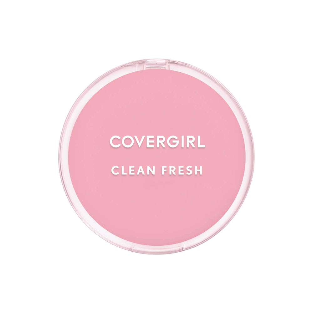 COVERGIRL poudre pressée Claire avec applicateur mousse végan pour une application uniforme.