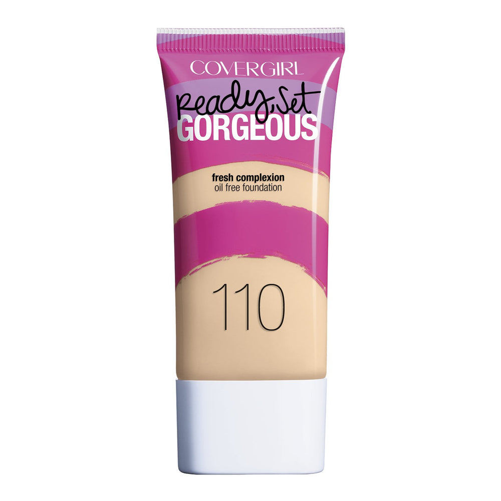 COVERGIRL Ready Set Gorgeous flacon crèmeux montrant une couvrance naturelle et durable.