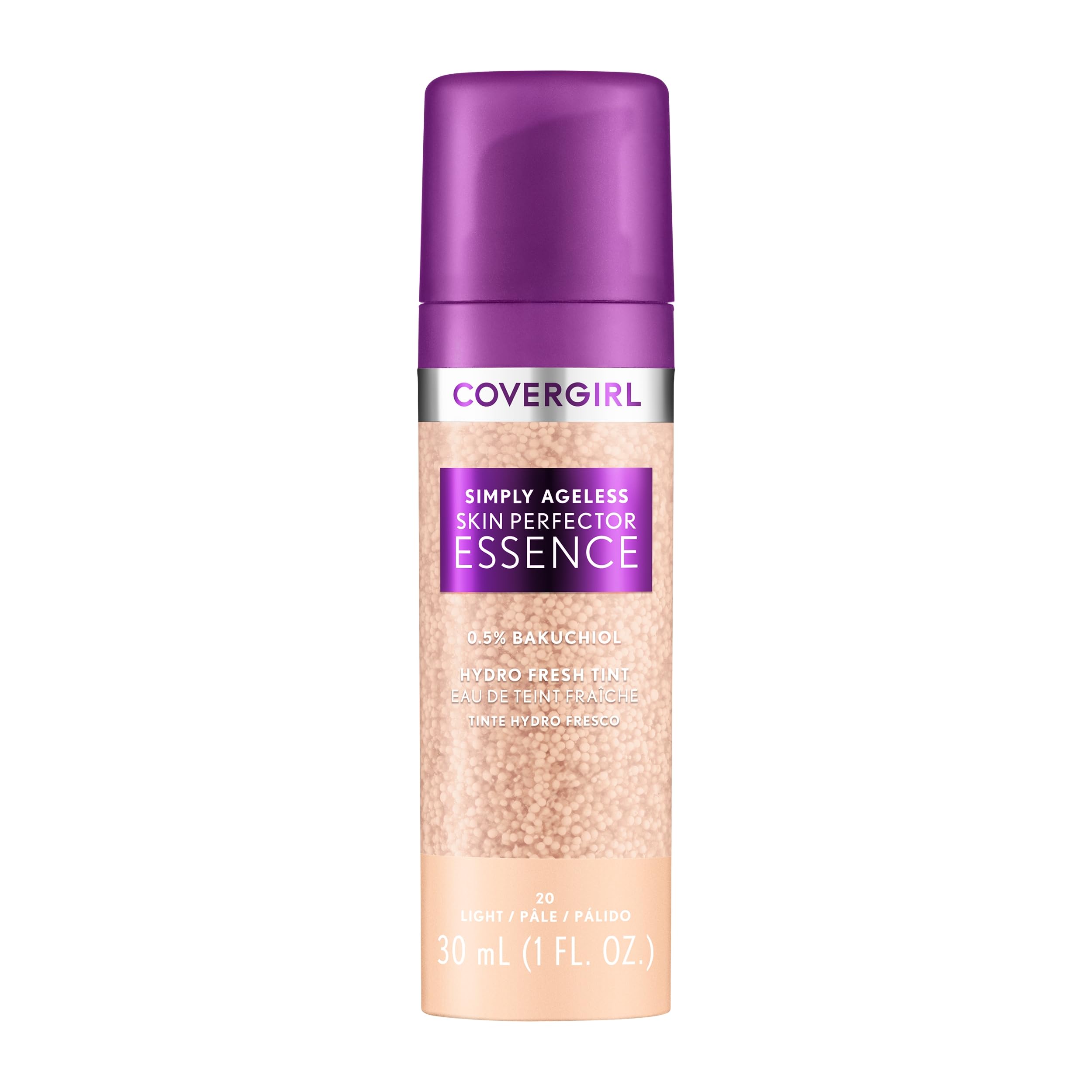 CoverGirl Simply Ageless bottle close-up showing a natural glow.