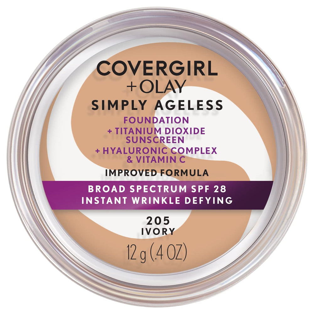 COVERGIRL Simply Ageless: bouteille pompe et teinte ivoire 205 pour un éclat frais