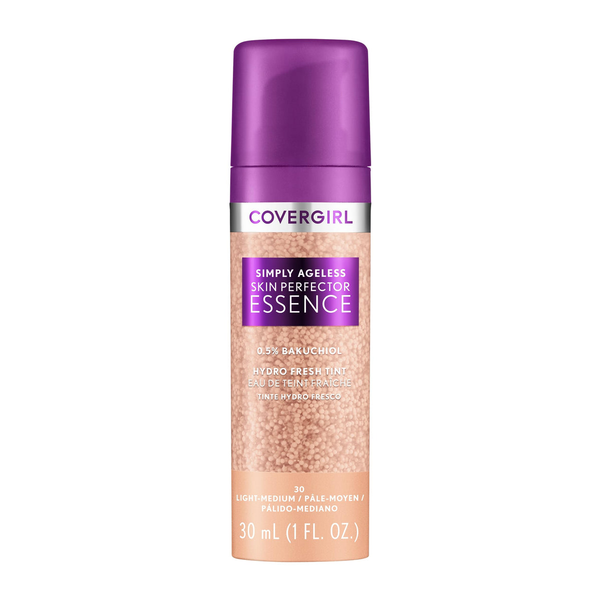 COVERGIRL Simply Ageless Foundation, bouteille: teint léger et éclat naturel.