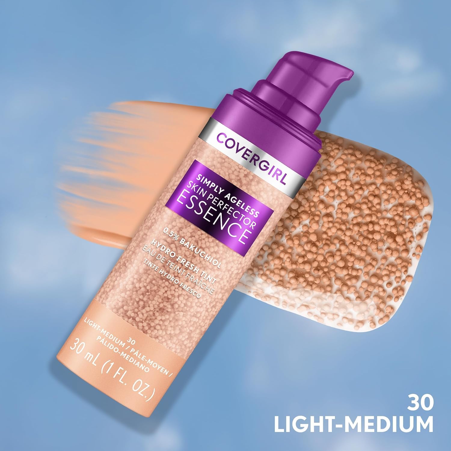 COVERGIRL Simply Ageless Foundation, filtre visage naturel et éclat discret.