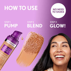 Fini teint naturel Covergirl Simply Ageless avec effet filtre discret sur la peau.