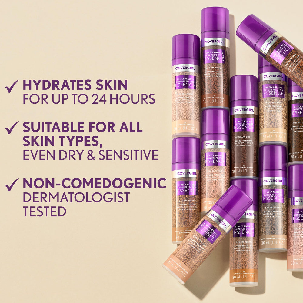 Teinte 60 Tan de Covergirl Simply Ageless pour peau chaude et naturelle.
