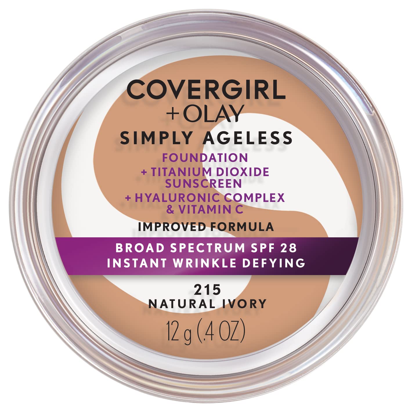 Flacon COVERGIRL Simply Ageless prêt à l’application pour un teint lisse.