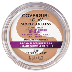Flacon COVERGIRL Simply Ageless prêt à l’application pour un teint lisse.