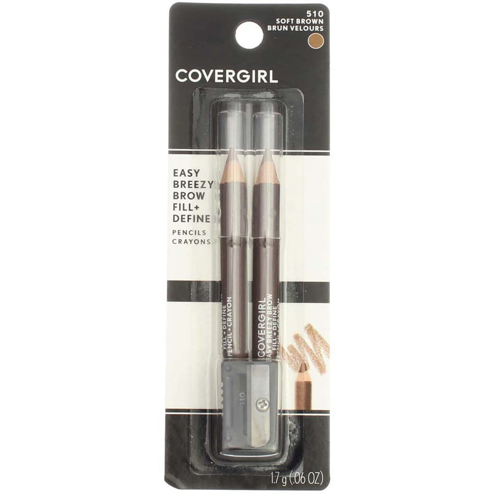 CoverGirl Brow & Eye Makers : crayon sourcils et eyeliner Soft Brown 510, tenue longue durée.