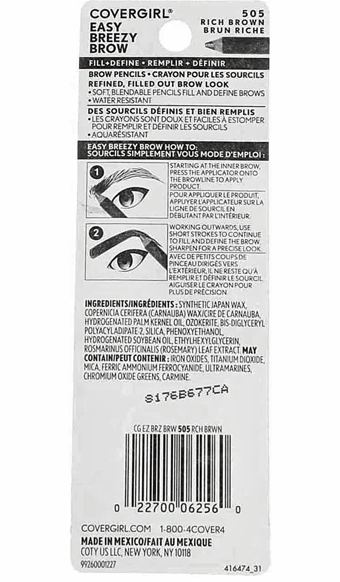 CoverGirl – taille-crayon inclus pour un affûtage précis.